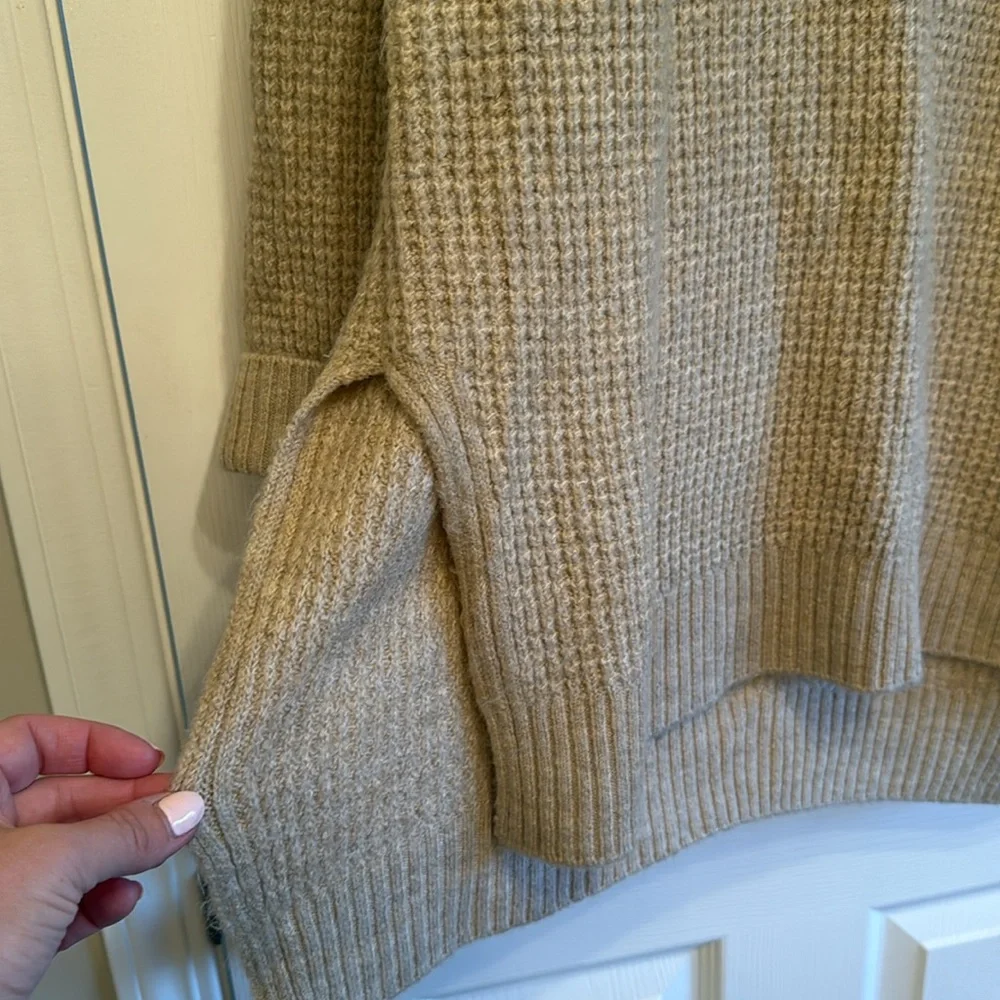 b.young - Cozy V-Neck Knit Sweater in Camel Tan - Picture 2 of 6